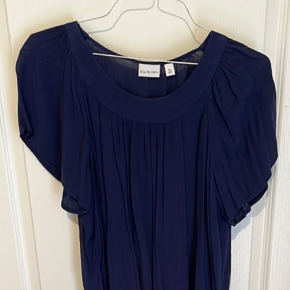 Kim Rogers Navy Crepe Blouse